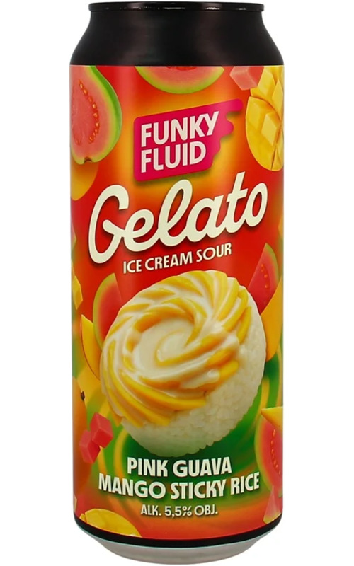 Funky Fluid Gelato: Pink Guava Mango Sticky Rice Funky Fluid Gelato: Pink Guava Mango Sticky Rice